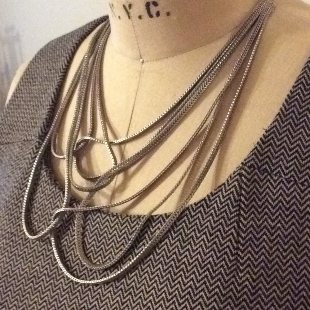 Beautiful three metal stranded necklace